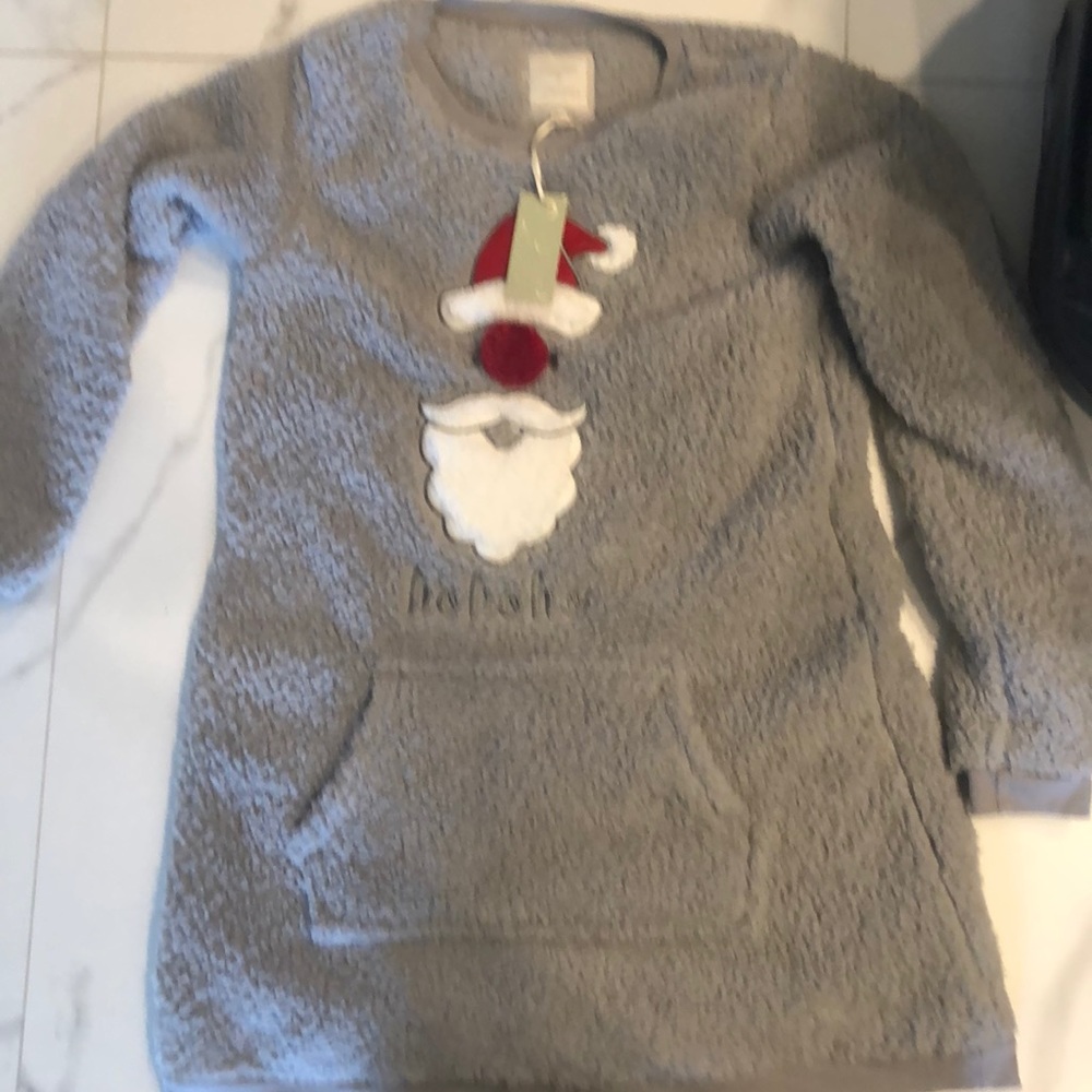 Santa fleece pj top